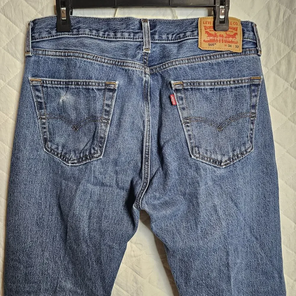 Levi Jeans Men's 505 Cotton Denim 34x32 Classic Cowboy